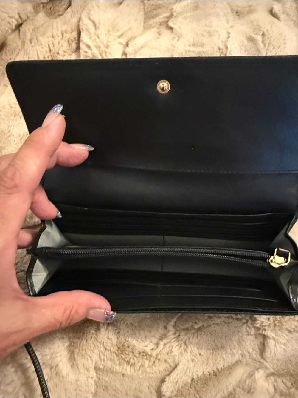 RADLEY LONDON Navy Leather Fold Wallet with Gold Logo - Picture 4 of 8